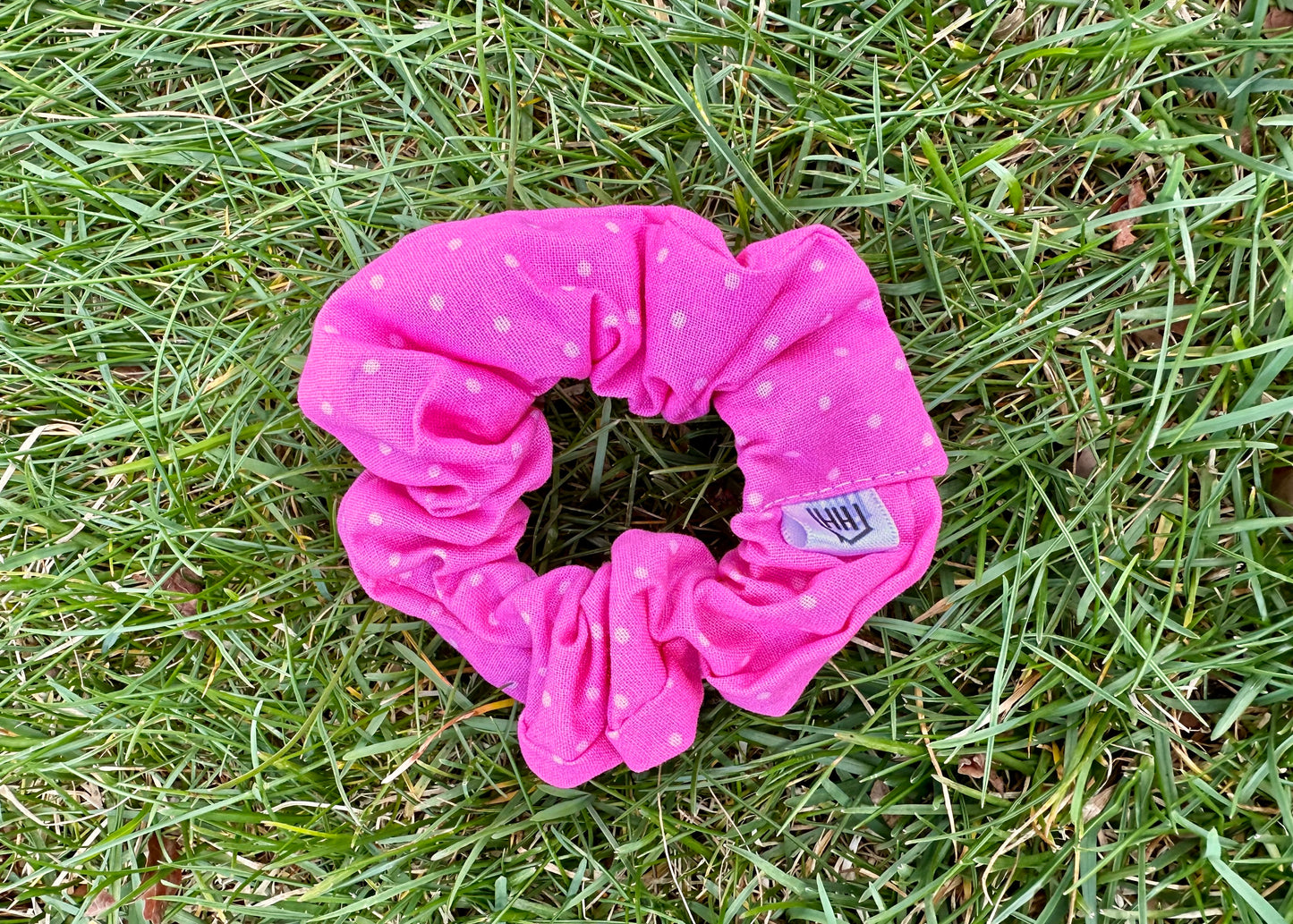 Scrunchie in Pink Polka Dot - Mini