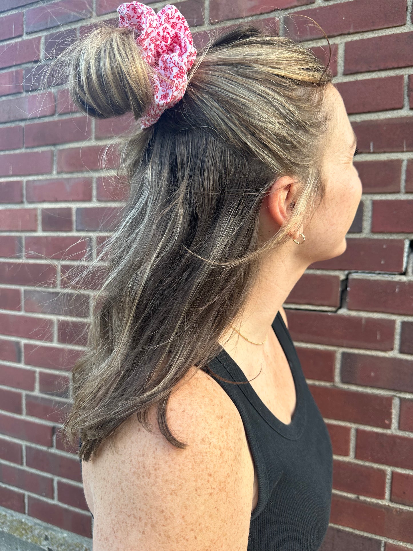 Scrunchie in Pink Polka Dot - Mini