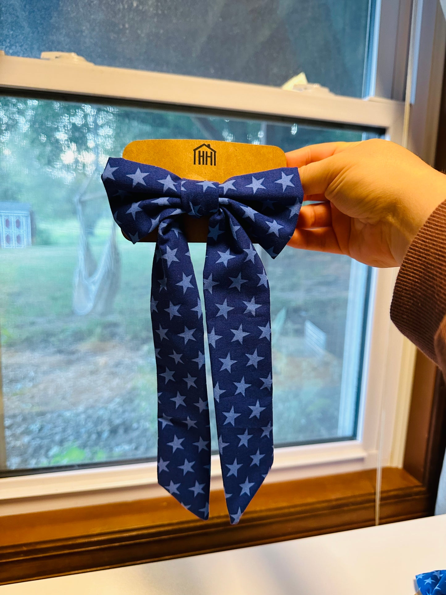 Oversized Bow in Blue Star