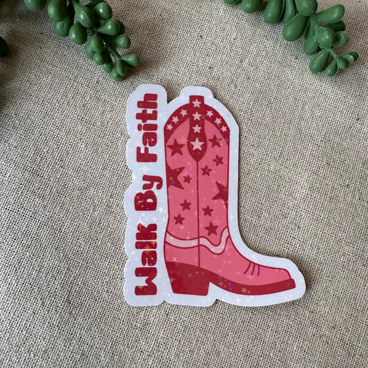 Walk by Faith Boot Sticker